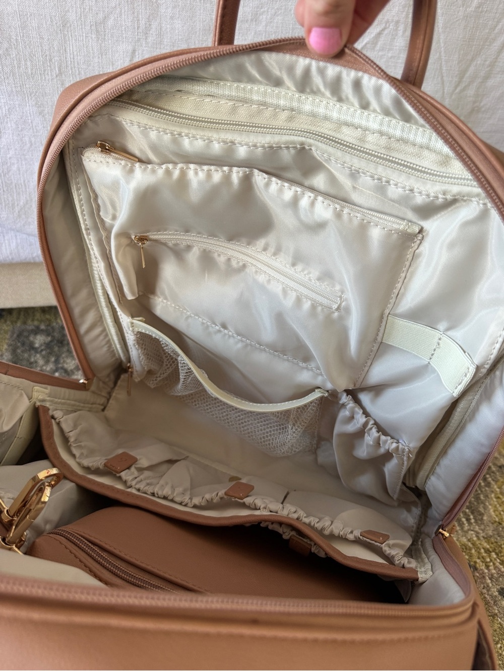 Ayla & Co the ayla diaper bag vegan leather backpack in caffe - Picture 8 of 9